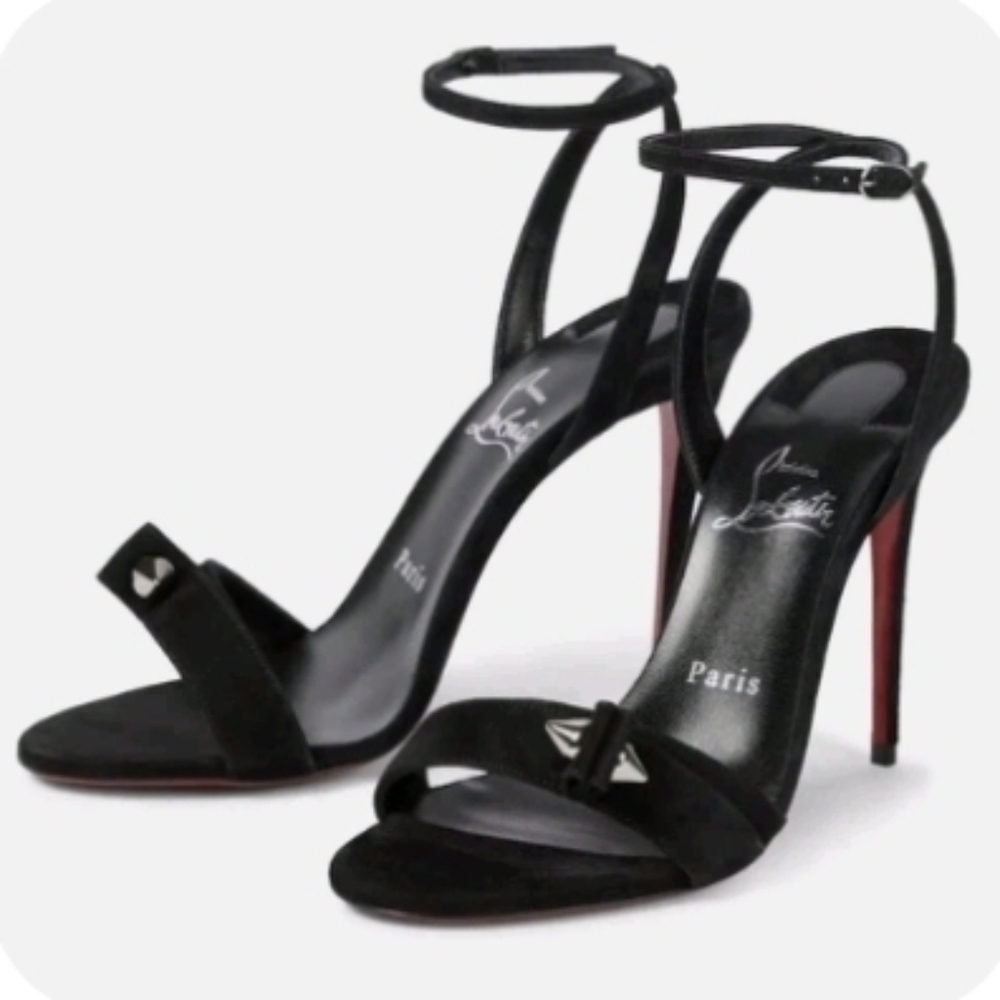 Christian Louboutin Black Ankle Strap Heels Size 38
